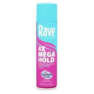 Rave 4X Mega Humidity Resistant Aerosol Hair Spray, 11 oz - new